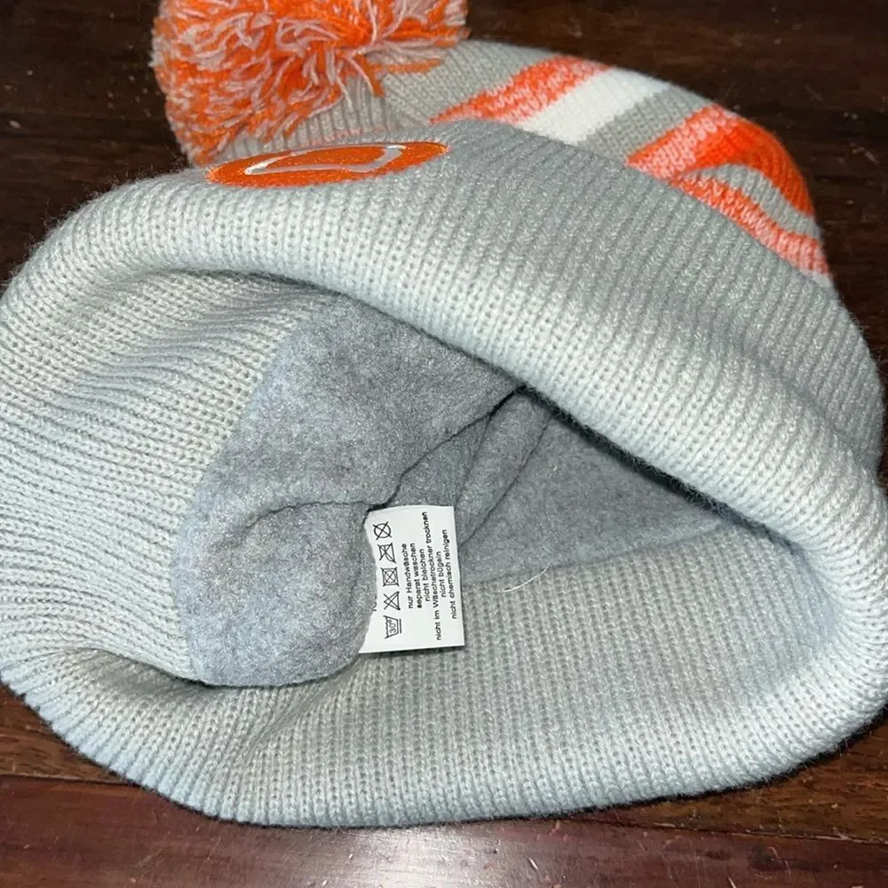New Toast Orange white grey beanie knit ski snowboard winter hat Cap
